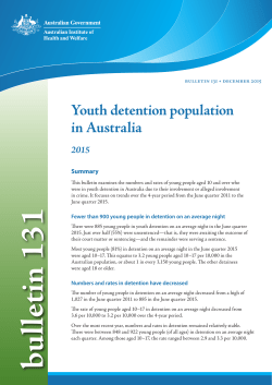 Youth detention population in Australia 2015