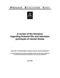 A review of the literature regarding fictional film and television