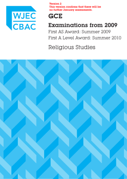 GCE AS/A Religious Studies Specification