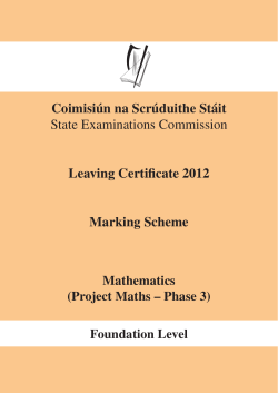 Project Maths (marking scheme)