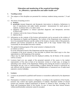 Education and monitoring of the acquired knowledge