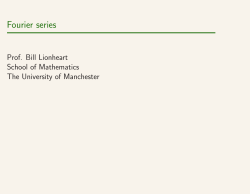 Fourier series - School of Mathematics