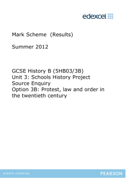 Mark Scheme (Results) Summer 2012 GCSE History B (5HB03/3B