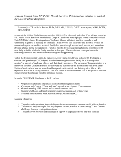 Lessons learned from US Public Health Services Reintegration