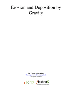 1 Erosion and Deposition by Gravity