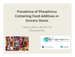 Prevalence of Phosphorus Containing Food Additives in Grocery