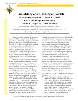 On Making and Becoming a Graduate