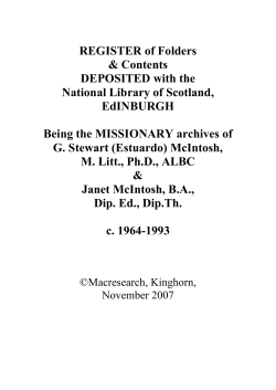 personal letters 1993 - National Library of Scotland