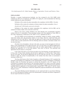 DICAMBA (240) First draft prepared by Dr. Yukiko Yamada, Ministry