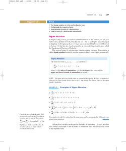 Section 4.2 Area Sigma Notation