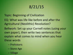 The Beginnings of Human Society