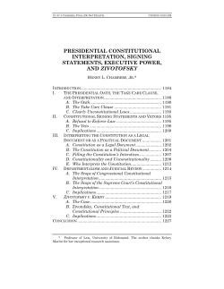 presidential constitutional interpretation, signing statements