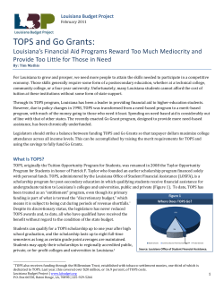 TOPS and Go Grants - Louisiana Budget Project