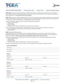 STEP ONE: Distribute the following page &ldquo;Attendee Information&rdquo; and