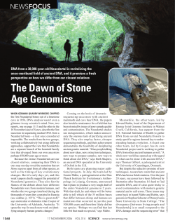 The Dawn of Stone Age Genomics