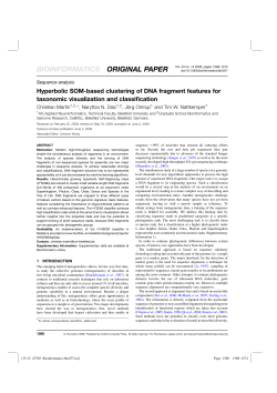 Hyperbolic SOM-based clustering of DNA