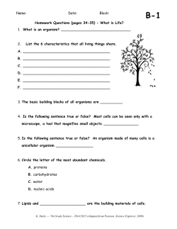 2. List the 6 characteristics that all living things share. A.