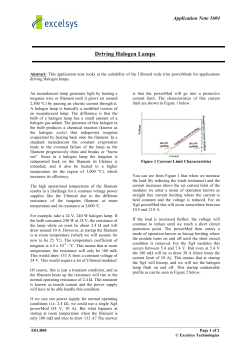 Driving Halogen Lamps - Excelsys Technologies