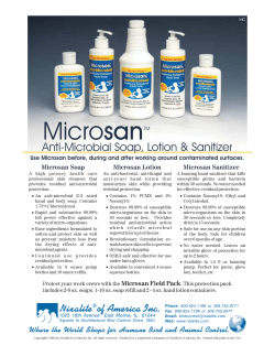 Microsan Anti-microbial soap, lotion and sanitizer