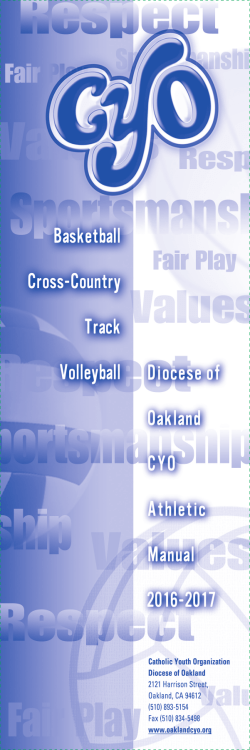 2016 &ndash; 2017 CYO Athletic Manual