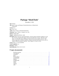 Package `blockTools`