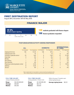 Finance - Marquette University College of Business Administration