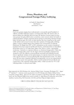 Firms, Pluralism, and Congressional Foreign Policy Lobbying