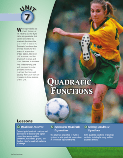 quadratic quadratic functions functions