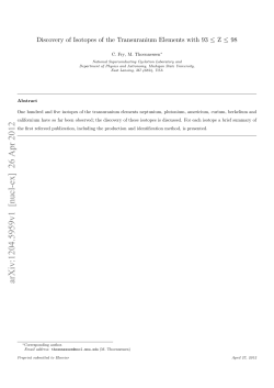 Discovery of Isotopes of the Transuranium Elements with 93<= Z<= 98
