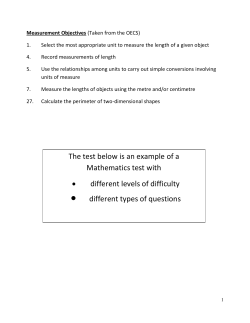 The test below is an example of a Mathematics test with