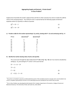 Aggregating Supply and Demand