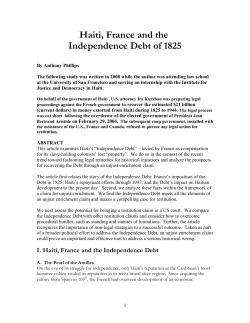 Haiti, France and the Independence Debt of 1825