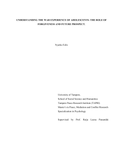 UNDERSTANDING THE WAR EXPERIENCE OF
