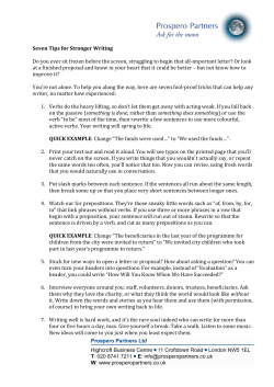 Seven Tips for Stronger Writing