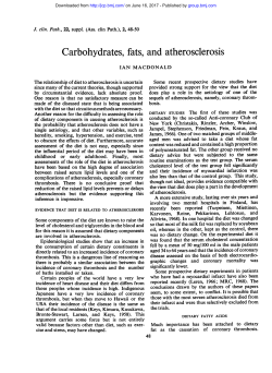 Carbohydrates, fats, and atherosclerosis