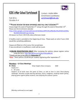 KSDS After School Enrichment Contact: Arielle Miller