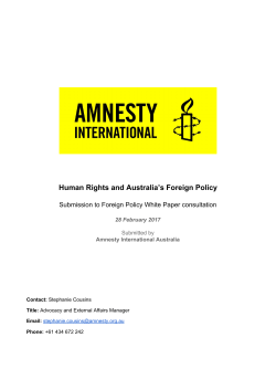 Amnesty International Australia - Department of Foreign Affairs and