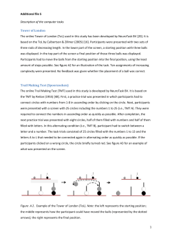 1 Additional file 5 Description of the computer tasks Tower of