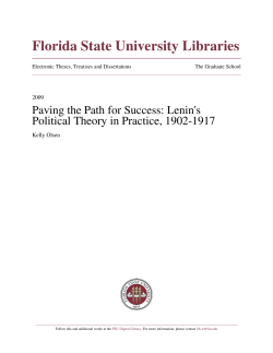 Paving the Path for Success: Lenin`s Political Theory in