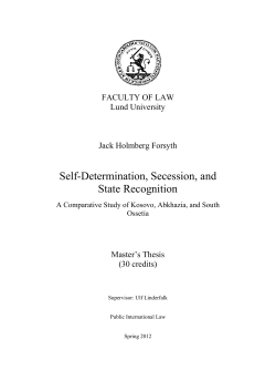 Self-Determination, Secession, and State Recognition