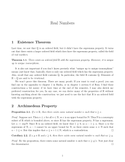 Real Numbers - Math Berkeley