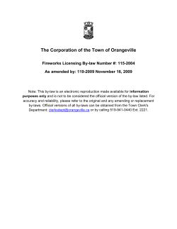 Fireworks Licensing Bylaw - Consolidated