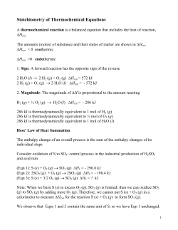Stoichiometry of Thermochemical Equations