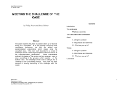 MEETING THE CHALLENGE OF THE CASE