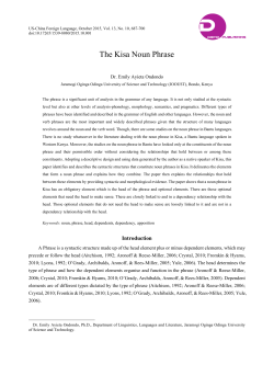 The Kisa Noun Phrase - David Publishing Company