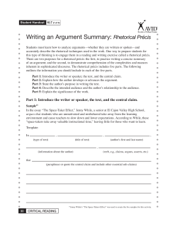 Rhetorical Precis with Tone Words