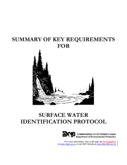 Summary of Key Requirements for Surface Water Identification