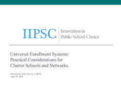 Innovation in Public School Choice Universal Enrollment Systems