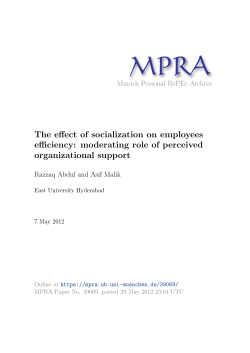 The effect of socialization on employees efficiency