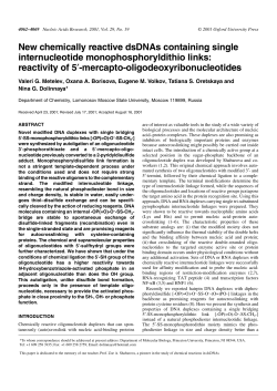 New chemically reactive dsDNAs containing single internucleotide